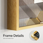 Extra Large Framed Modern Luxury Gold Wall Art for Living Room, 56X28 Inch