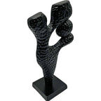 Black 14 In. X 4 In. Aluminum Abstract Modern Metal Sculpture