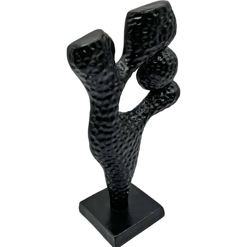 Black 14 In. X 4 In. Aluminum Abstract Modern Metal Sculpture