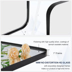 Wall Mirror for Bathroom with Stainless Steel Metal Frame, 22"X30" Rectangle Rounded Corner Frame, Matte Black Finish