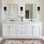 Wall Mirror for Bathroom with Stainless Steel Metal Frame, 22"X30" Rectangle Rounded Corner Frame, Matte Black Finish