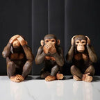 Resin Figurines Retro Monkey Ornaments Zen Animal Statuette Desk Decoration Orangutan Simulation Statue Modern Home Decor