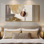 Extra Large Framed Modern Luxury Gold Wall Art for Living Room, 56X28 Inch