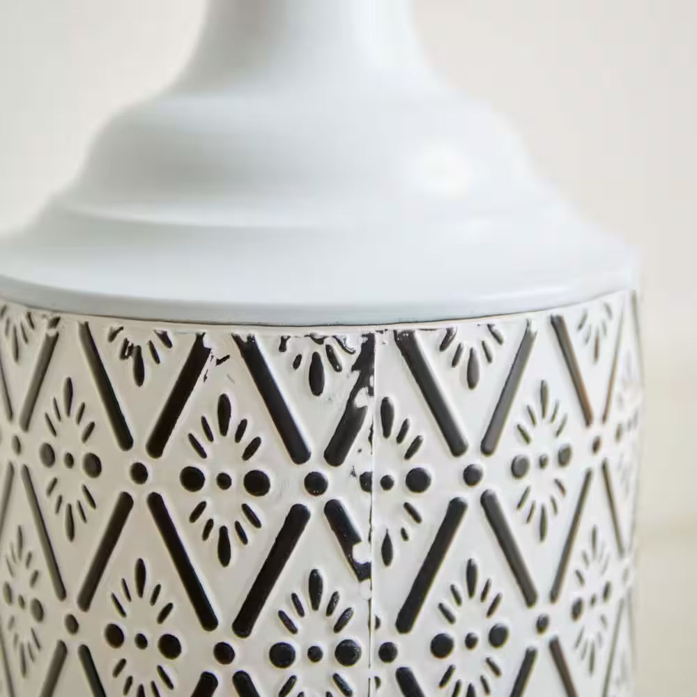 33.85/29.13/24.8 In. White & Black Metal Modern Style Floor Bottle Vases, Set of 3 Decoration Gorgeous Home Decoration