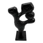 Black 14 In. X 4 In. Aluminum Abstract Modern Metal Sculpture