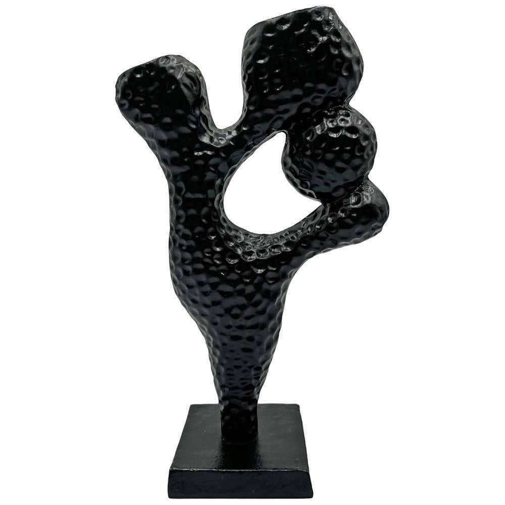 Black 14 In. X 4 In. Aluminum Abstract Modern Metal Sculpture