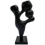 Black 14 In. X 4 In. Aluminum Abstract Modern Metal Sculpture