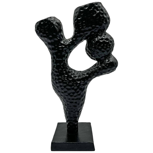 Black 14 In. X 4 In. Aluminum Abstract Modern Metal Sculpture