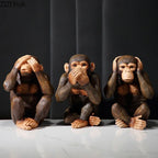 Resin Figurines Retro Monkey Ornaments Zen Animal Statuette Desk Decoration Orangutan Simulation Statue Modern Home Decor