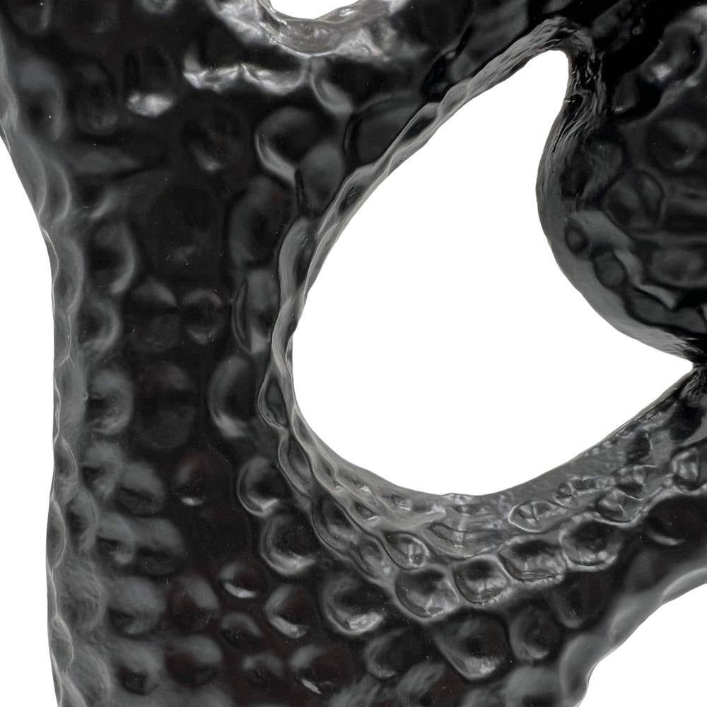 Black 14 In. X 4 In. Aluminum Abstract Modern Metal Sculpture