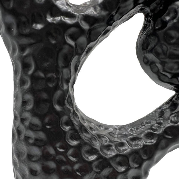 Black 14 In. X 4 In. Aluminum Abstract Modern Metal Sculpture