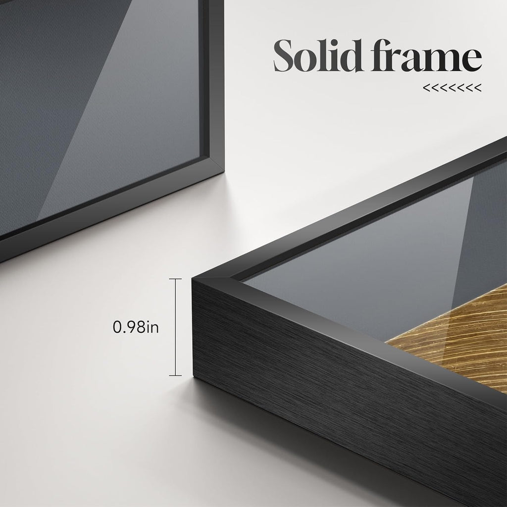 Large Framed Modern Elegant Wall Art for Living Room, 3 Piece 24X36 In