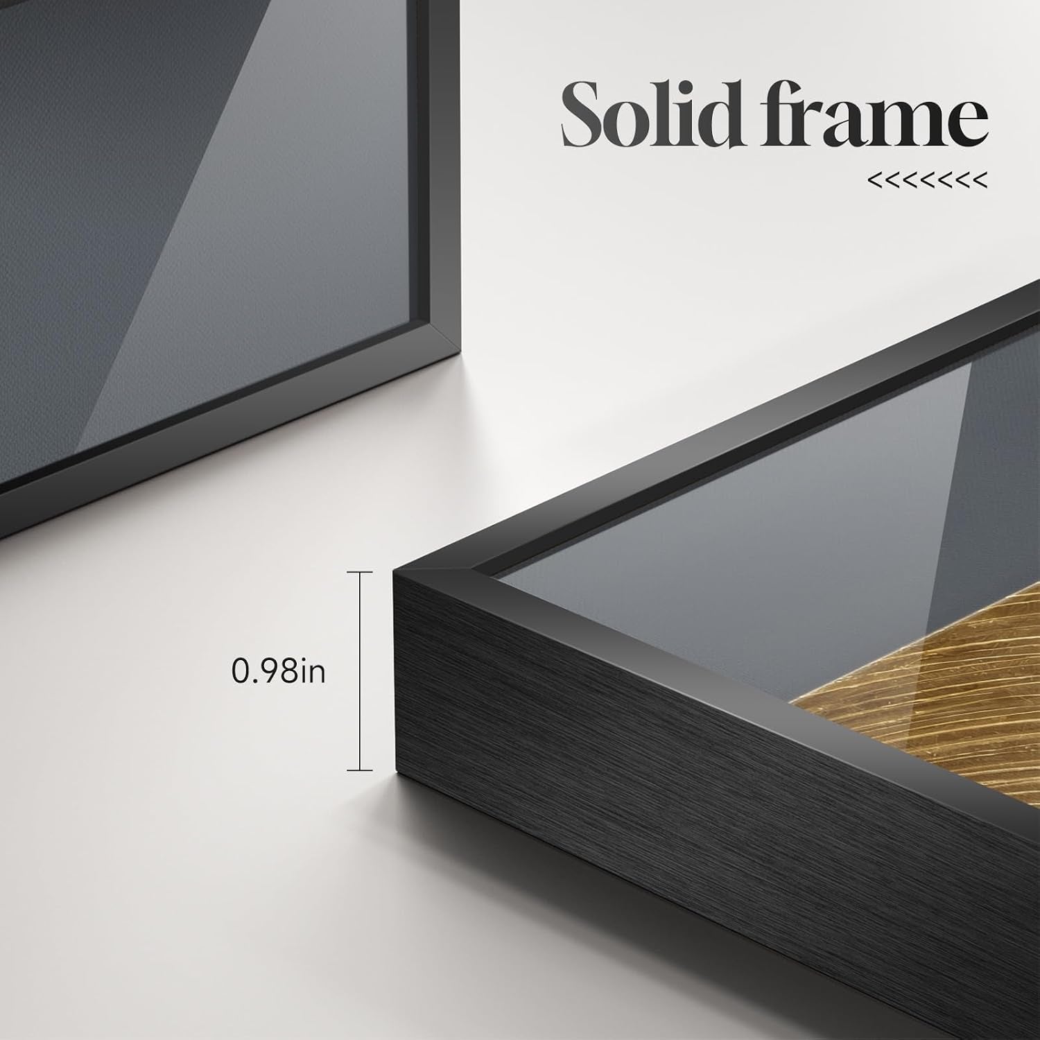 Large Framed Modern Elegant Wall Art for Living Room, 3 Piece 24X36 In