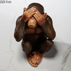 Resin Figurines Retro Monkey Ornaments Zen Animal Statuette Desk Decoration Orangutan Simulation Statue Modern Home Decor