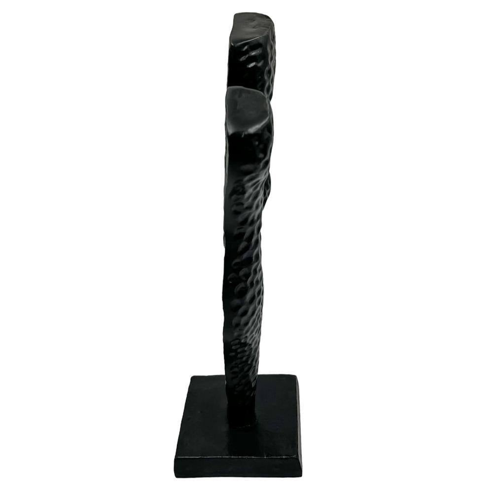 Black 14 In. X 4 In. Aluminum Abstract Modern Metal Sculpture