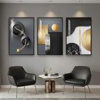Large Framed Modern Elegant Wall Art for Living Room, 3 Piece 24X36 In
