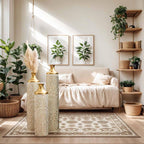 33.07/29.13/24.41 In. Gold and White Metal Modern Style Floor Bottle Vases Set of 3 Gorgeous Home Decoration for Indoor